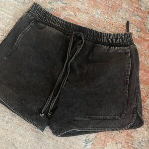 Black Acid Wash Jean Short